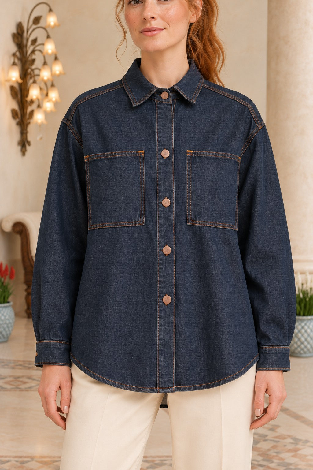 XLJ Oversize Denim Jacket with Buttons 6080 - Chiclana de la Frontera