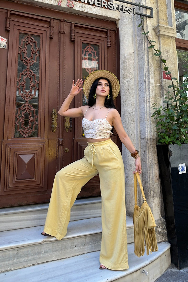 XLJ Elasticated Palazzo Trousers - Tijuana