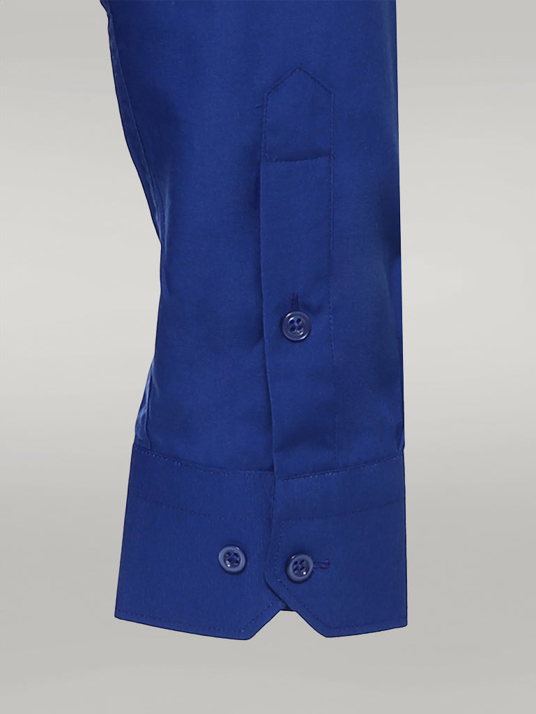 WSS Plain Long Sleeves Indigo Blue Men Shirt  - Singen