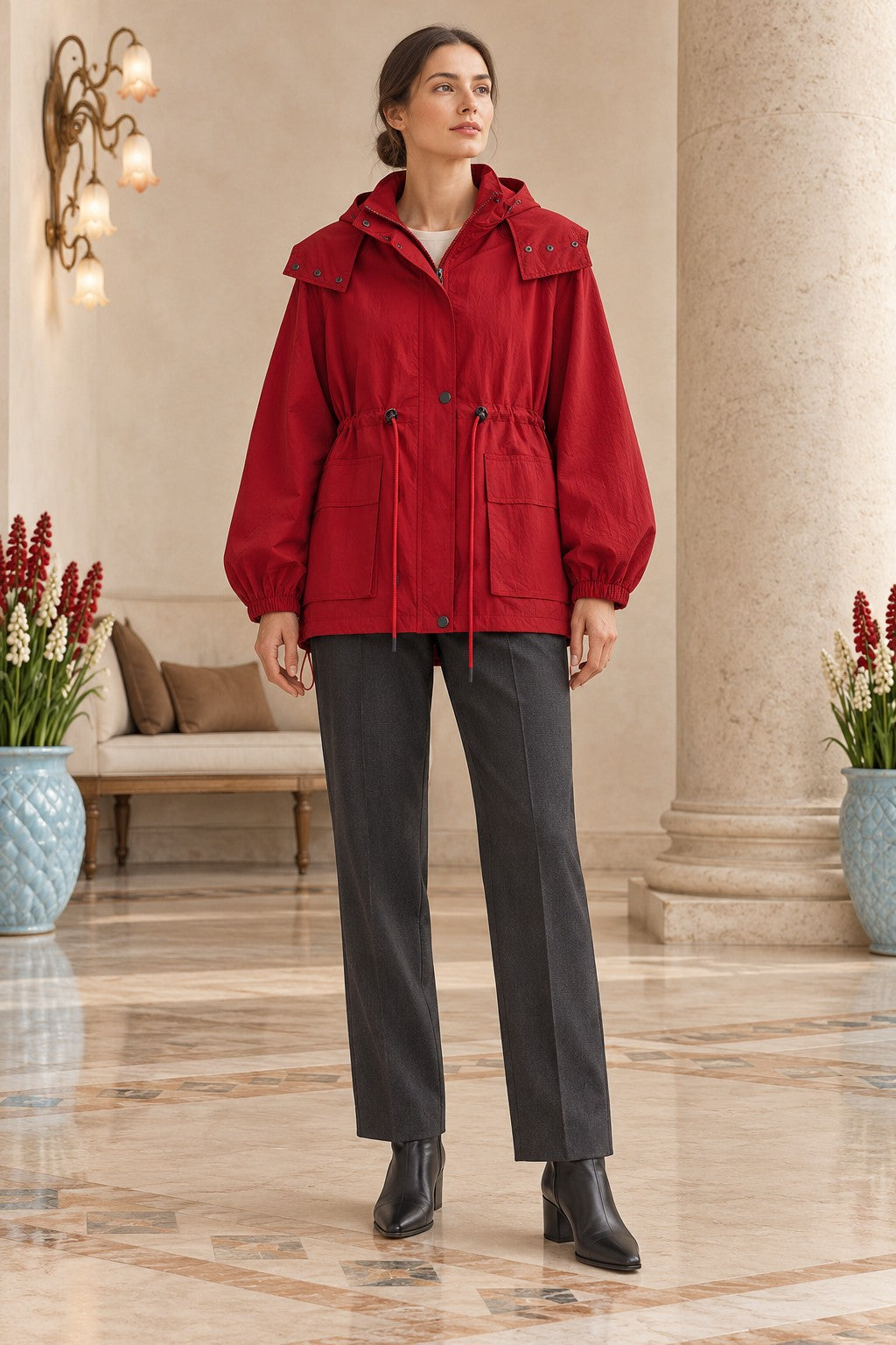 XLJ Drawstring Hooded Raincoat 6319 - League City