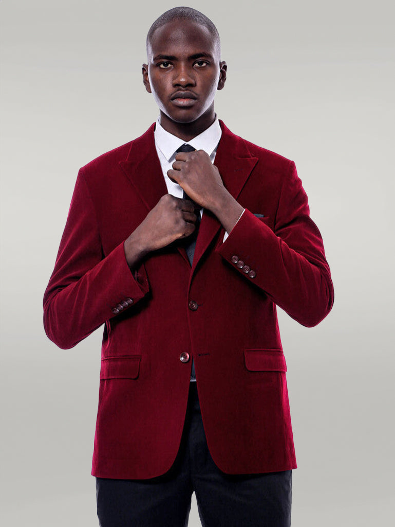 Men burgundy blazer on sale
