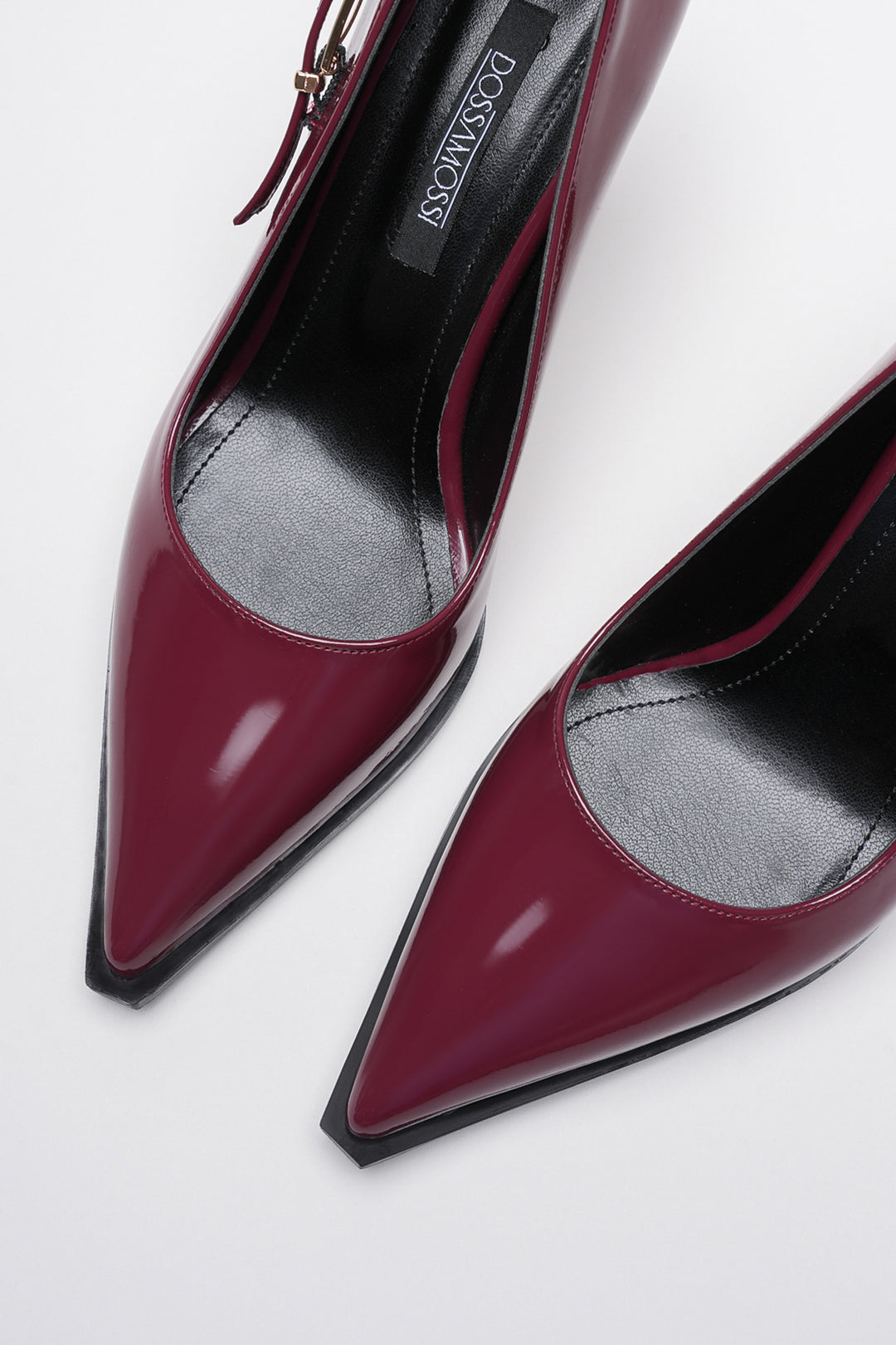 DSM Pony Bordeaux Leather Stiletto with Gold Buckle Detail High Heel Women's Shoe - Guilderland
