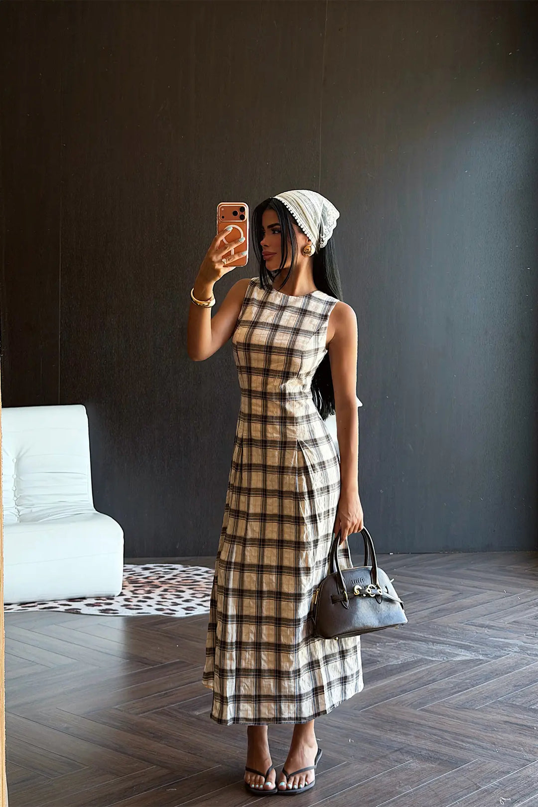 EYY Women Black Plaid Mini Dress - Lebanon