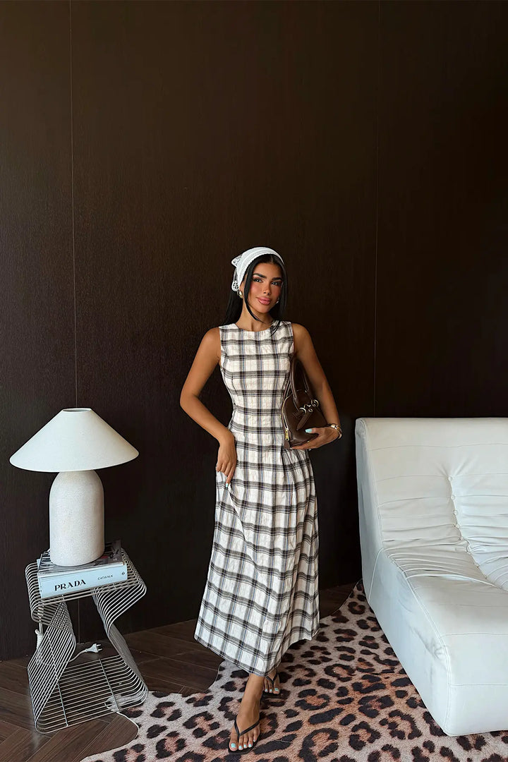 EYY Women Black Plaid Mini Dress - Lebanon