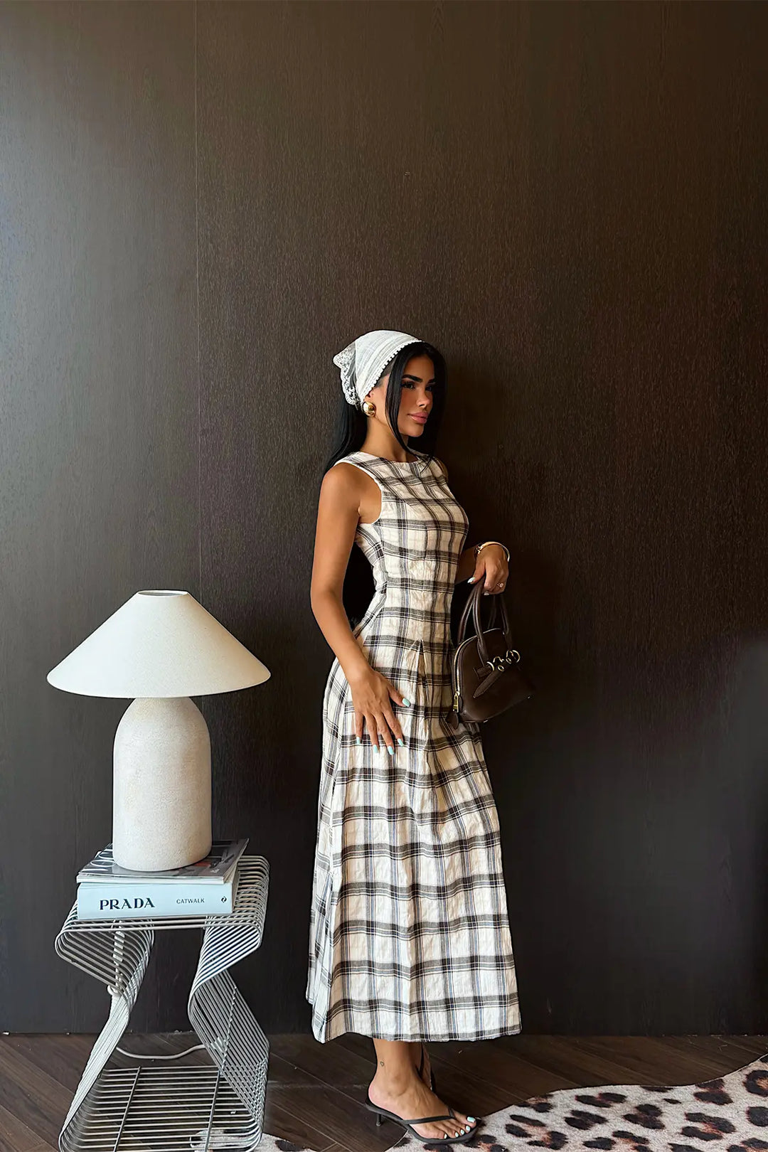 EYY Women Black Plaid Mini Dress - Lebanon
