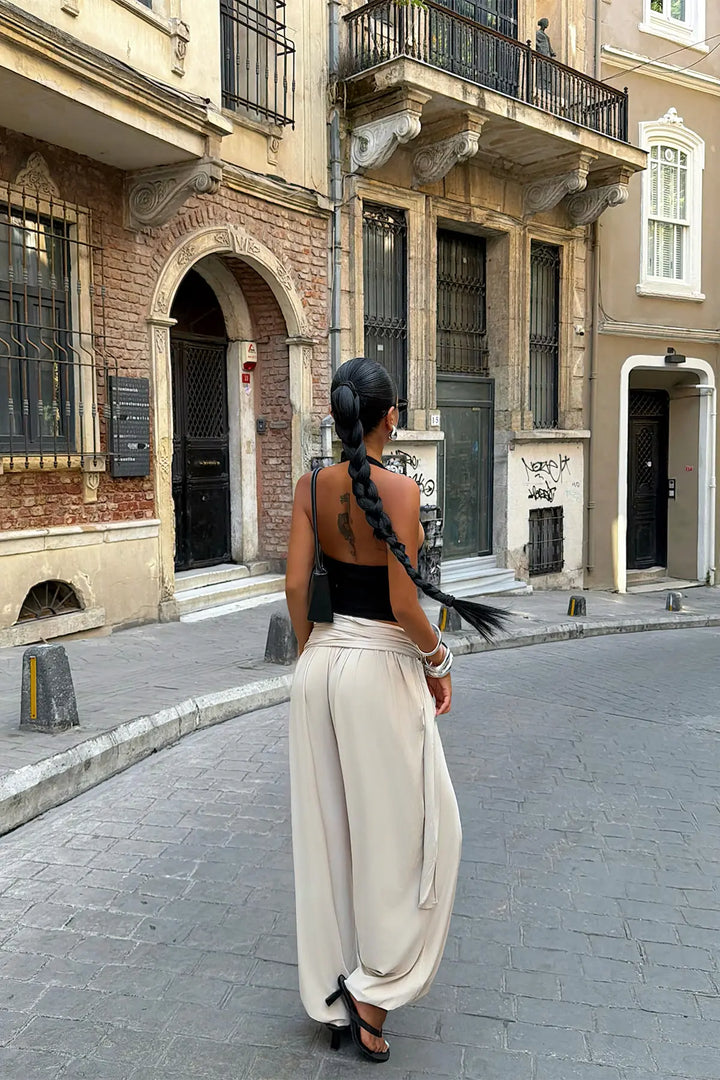 EYY Women Beige Lace-Up Trousers (A Wide Variety) - Cornwall