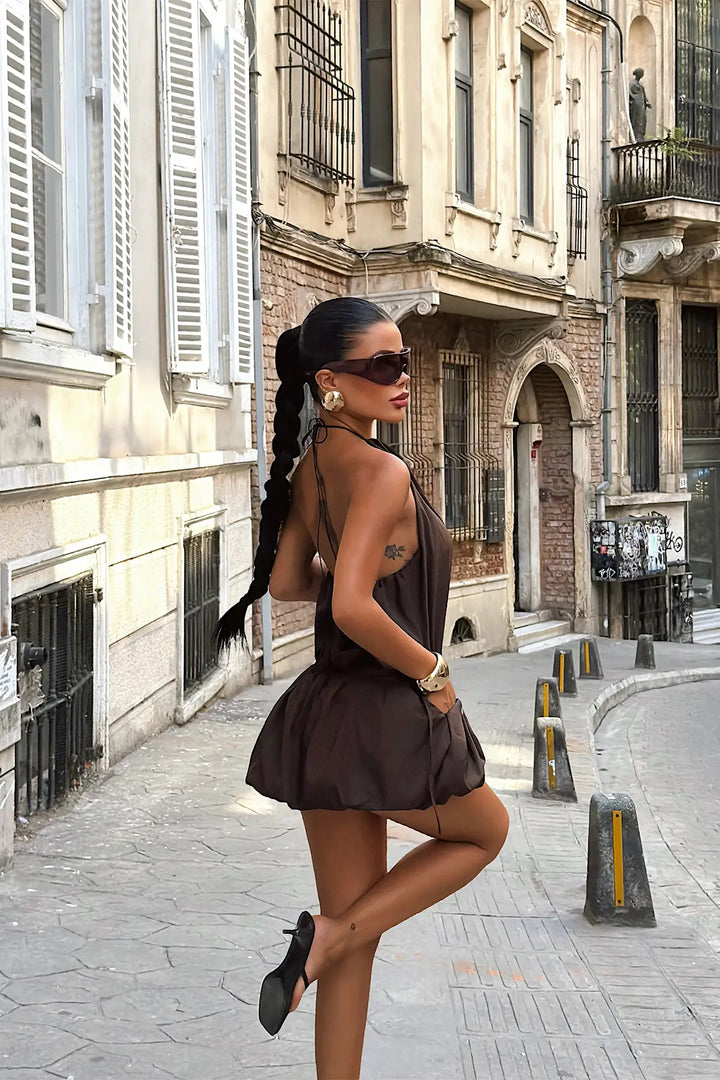EYY Women Dark Brown Mini Dress - Tonalá