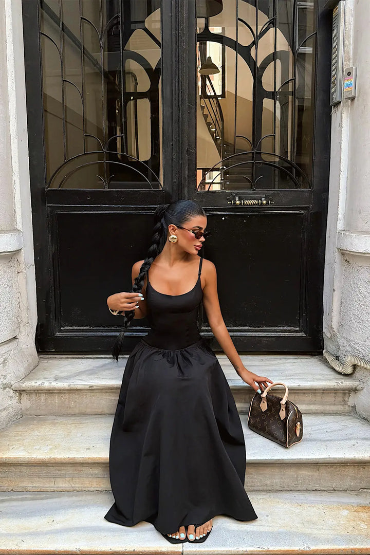 EYY Women Black Basic Strappy Dress - Unna