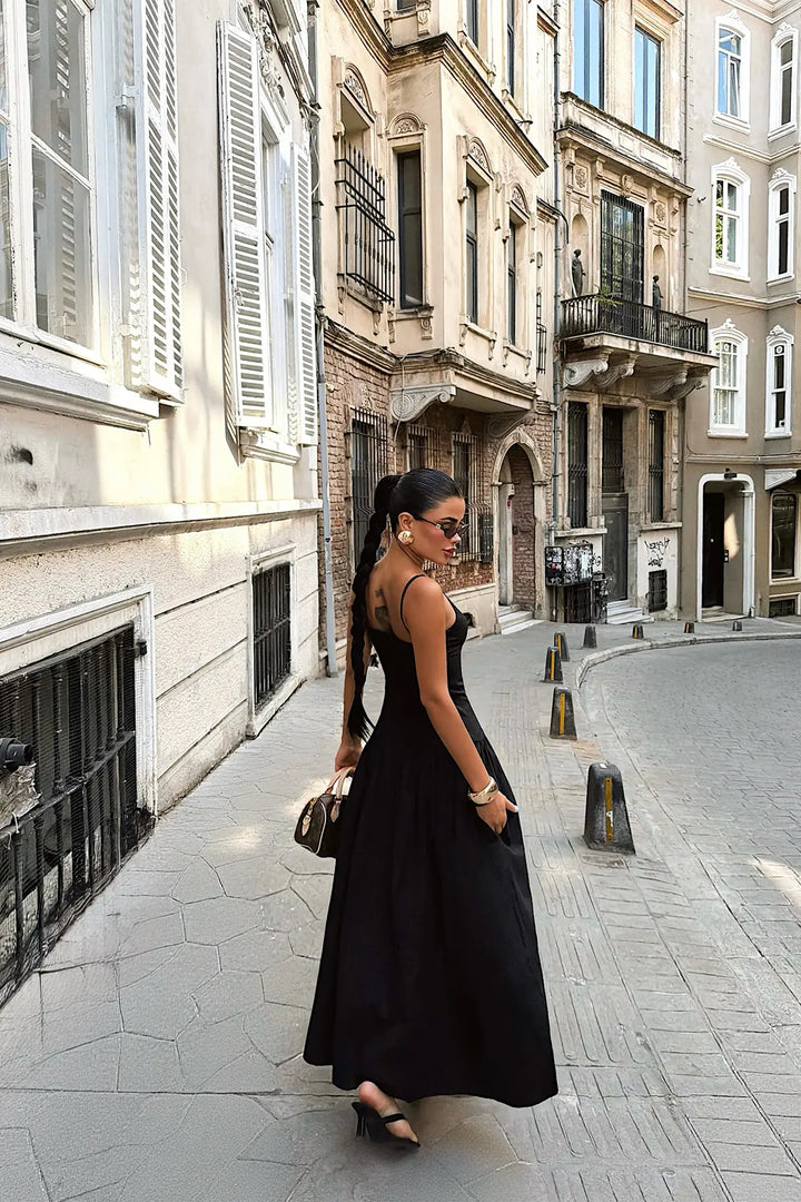 EYY Women Black Basic Strappy Dress - Unna