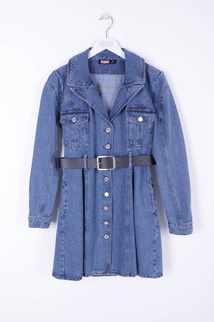 XLJ Denim Dress with Leather Belt Mixed - Pensacola