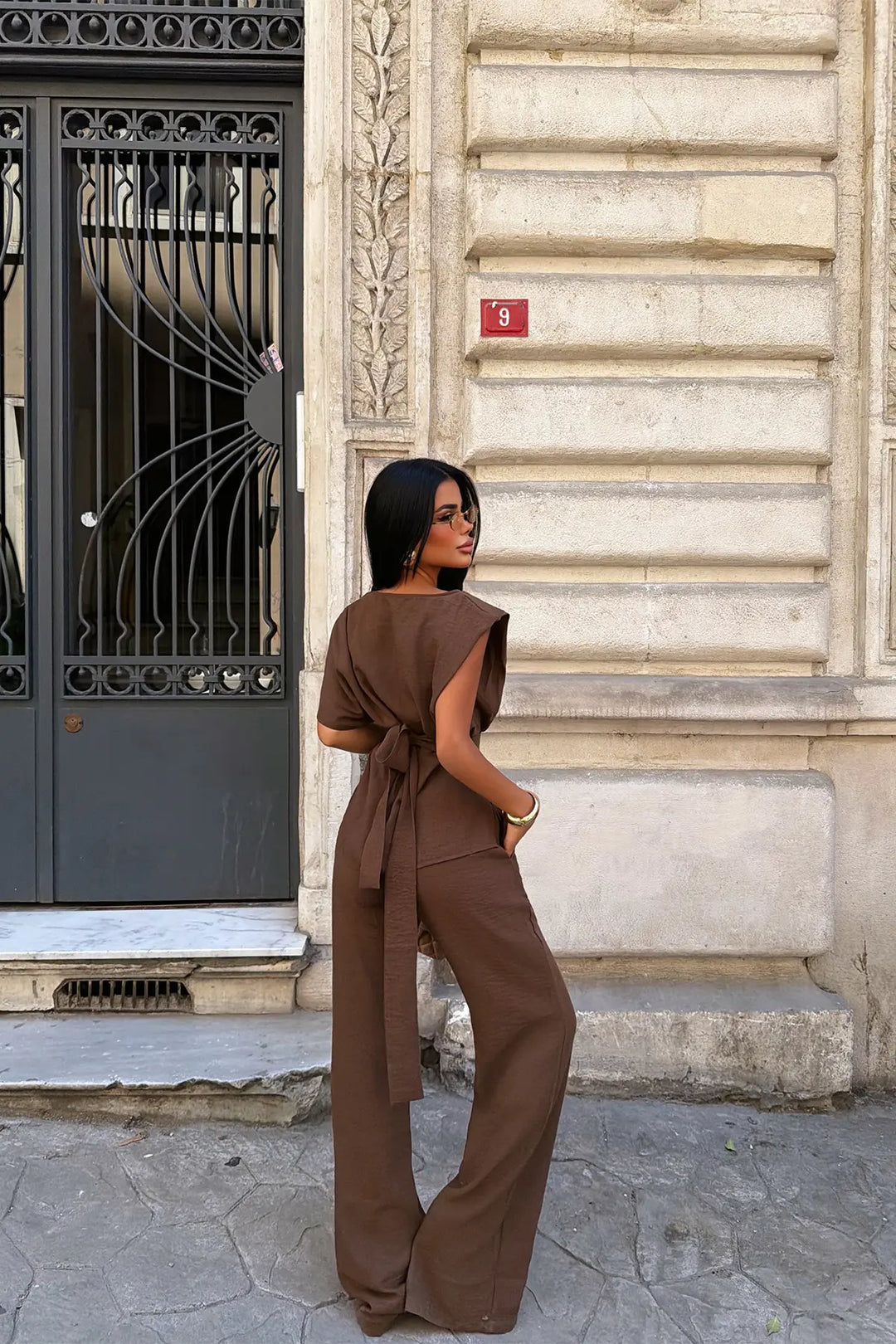 EYY Women Brown Pants Set - Geldern