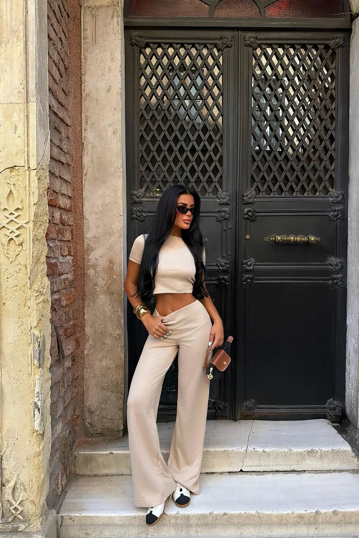 EYY Women Beige Trouser Set - East Meadow