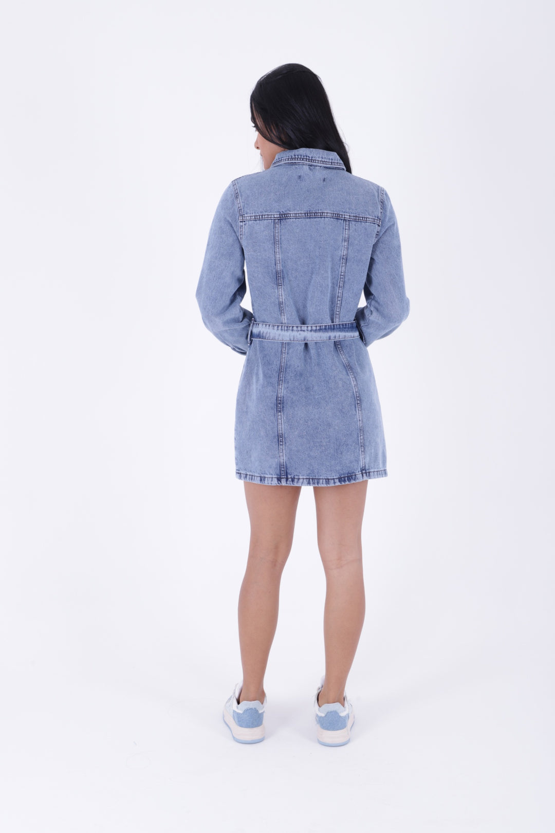 XLJ Denim Dress with Belt and Snap Its - Pikesville