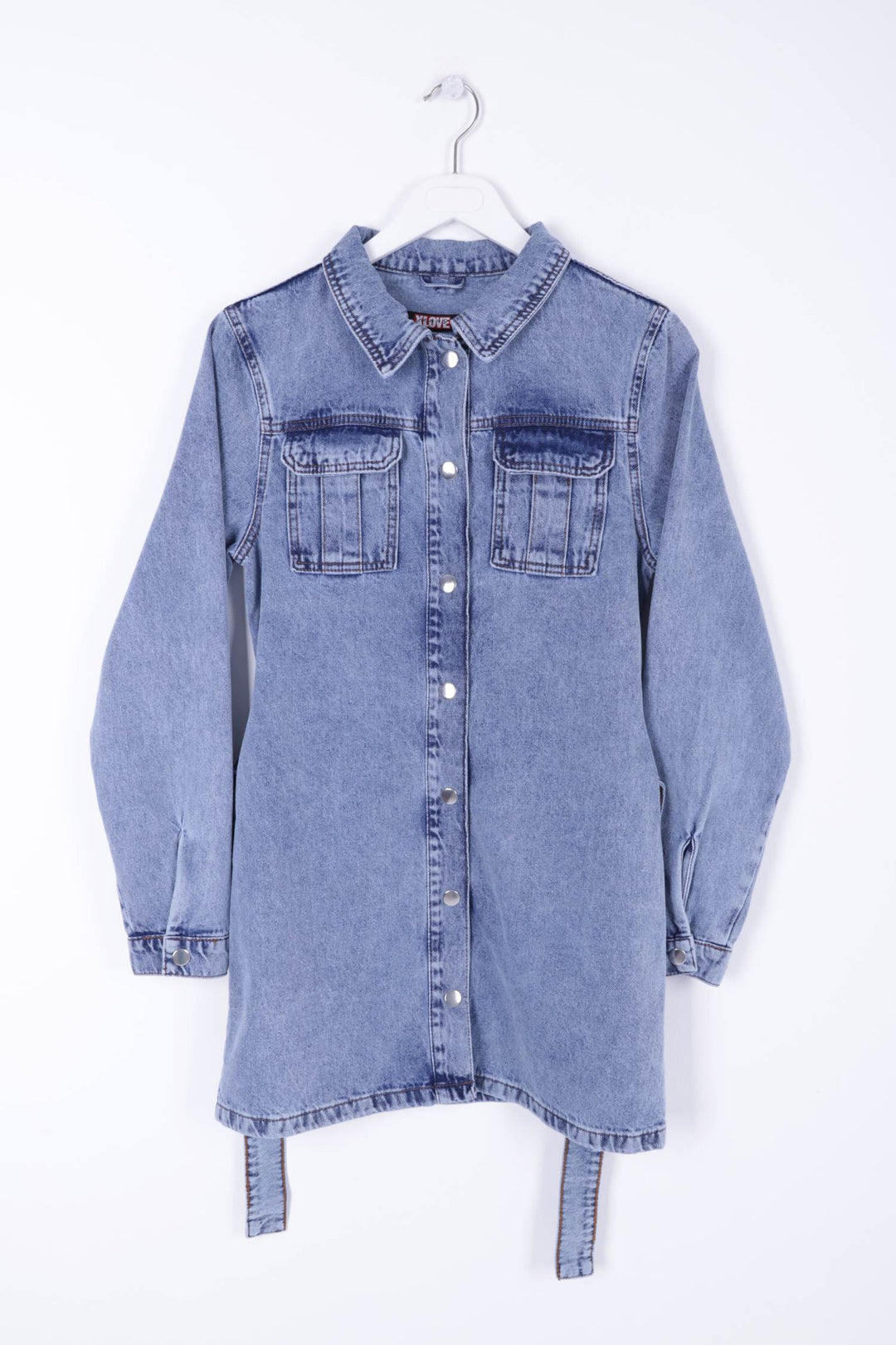 XLJ Denim Dress with Belt and Snap Its - Pikesville
