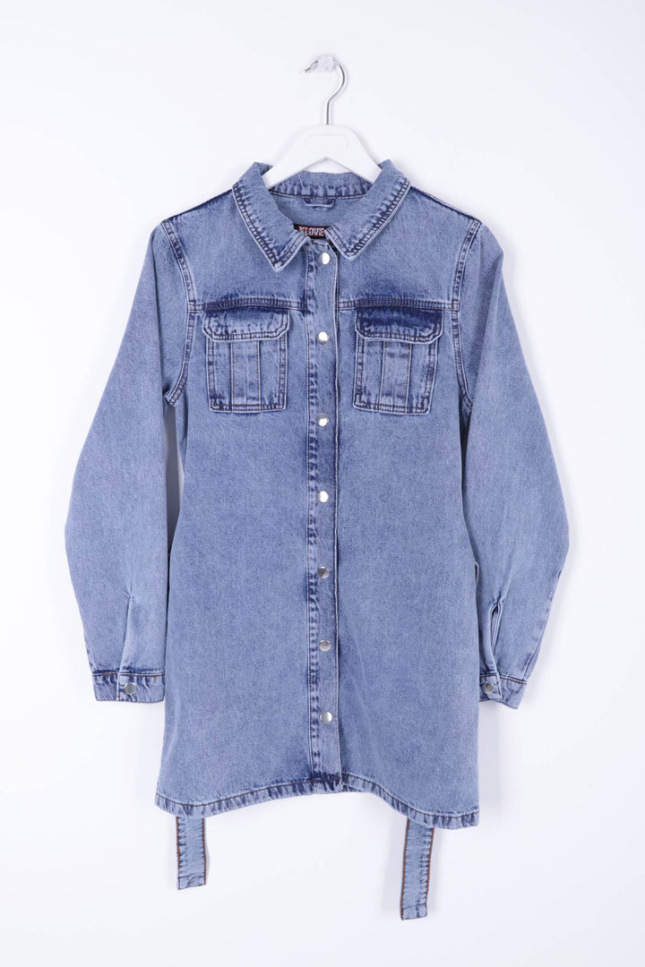 XLJ Denim Dress with Belt and Snap Its - Pikesville