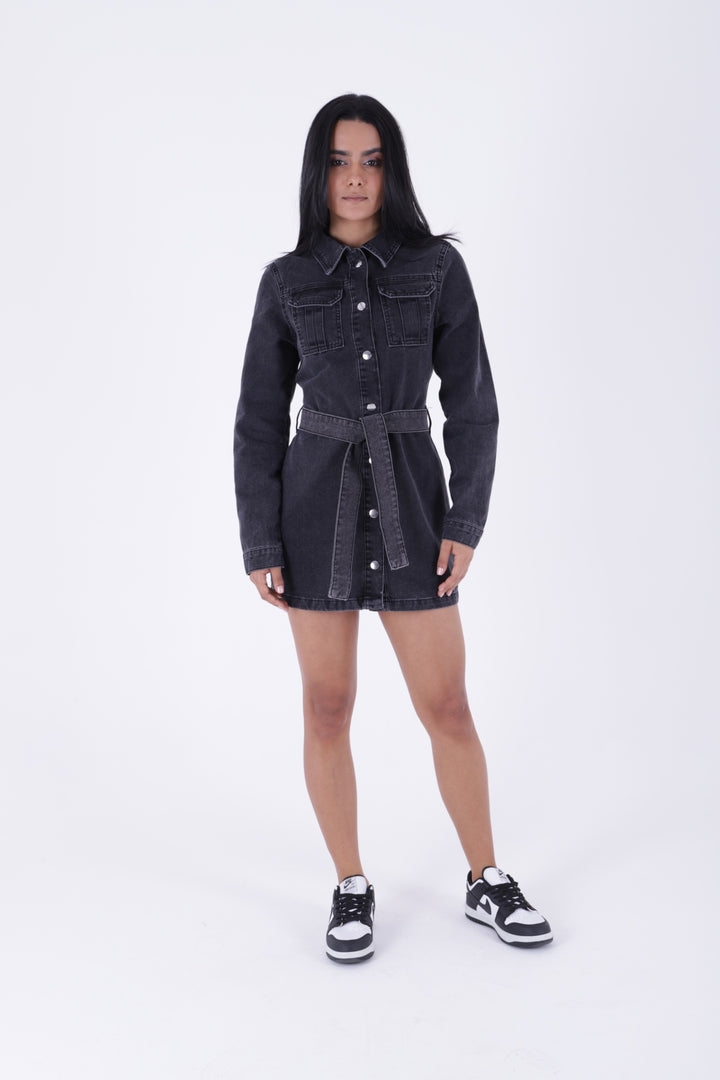 XLJ Denim Dress with Belt and Snap Its - Jesús María
