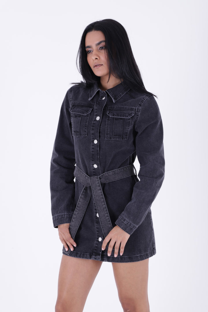 XLJ Denim Dress with Belt and Snap Its - Jesús María