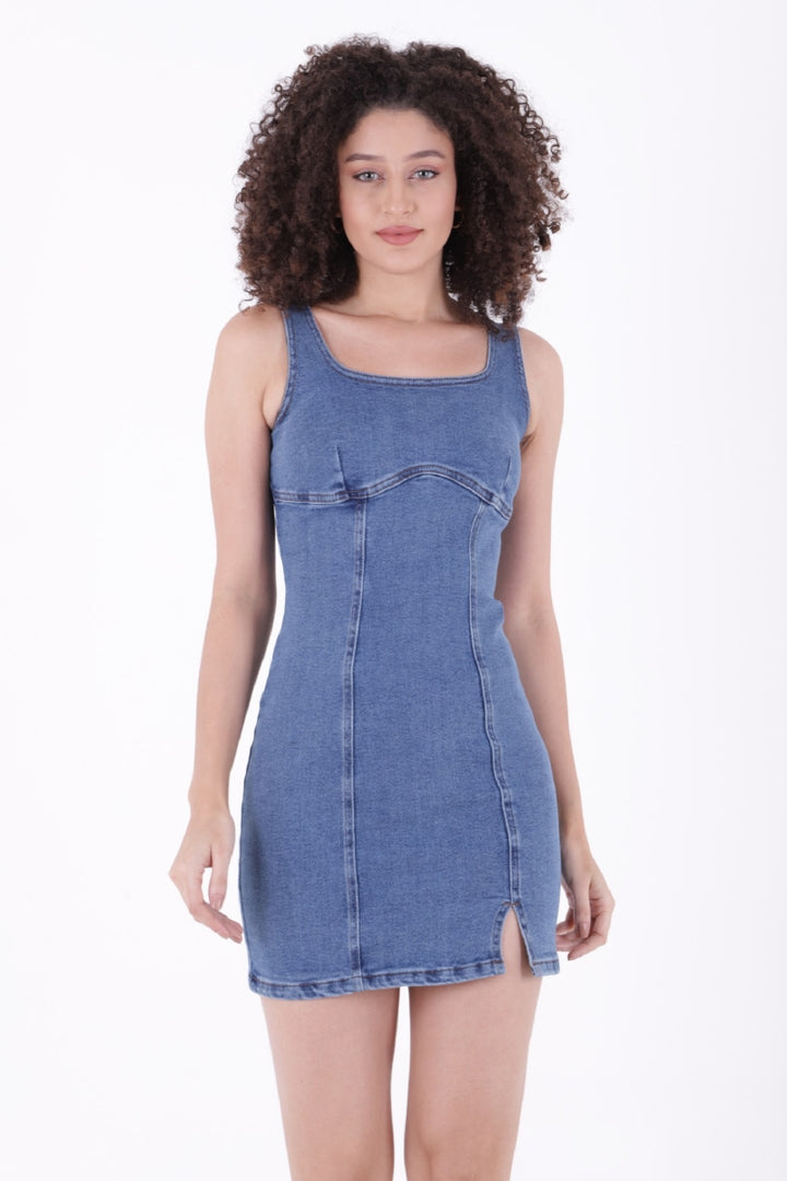 XLJ Short Denim Dress with Zipper - Albufeira