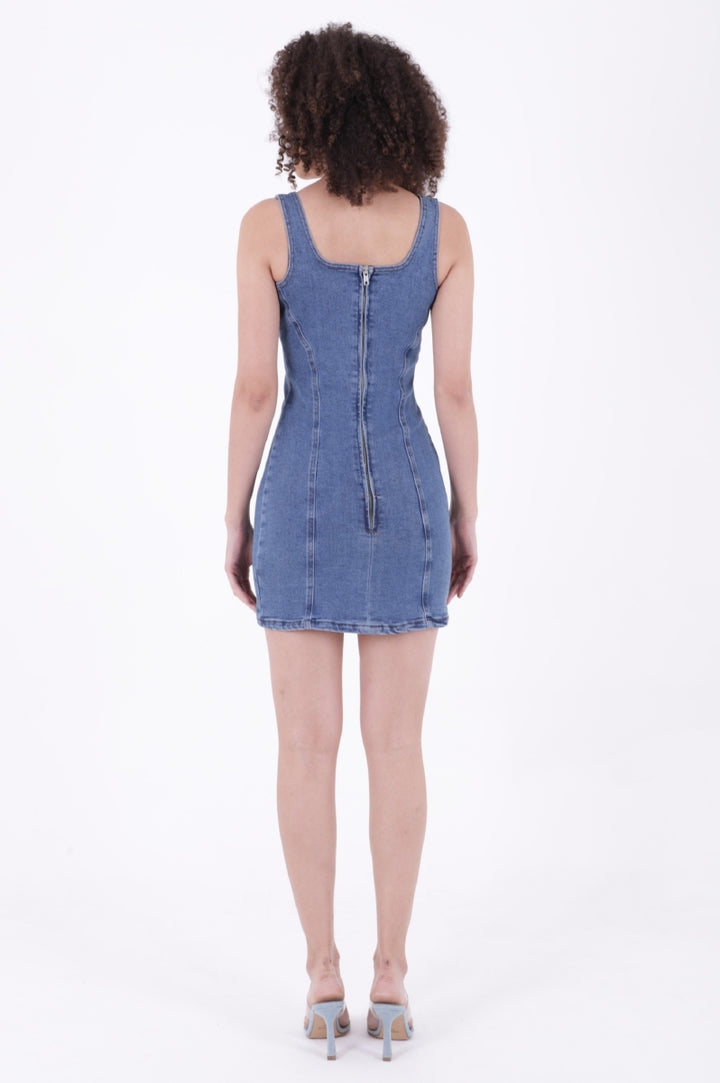 XLJ Short Denim Dress with Zipper - Albufeira