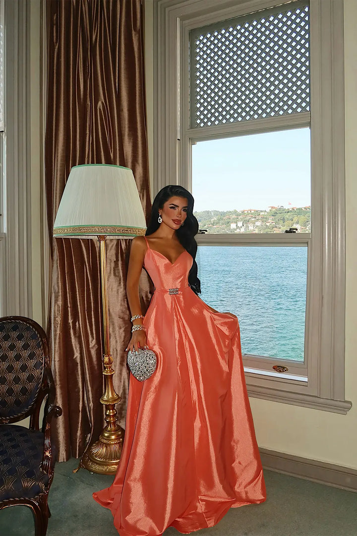 EYY Women Salmon Strappy Dress - Owings Mills