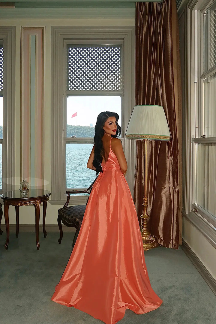 EYY Women Salmon Strappy Dress - Owings Mills