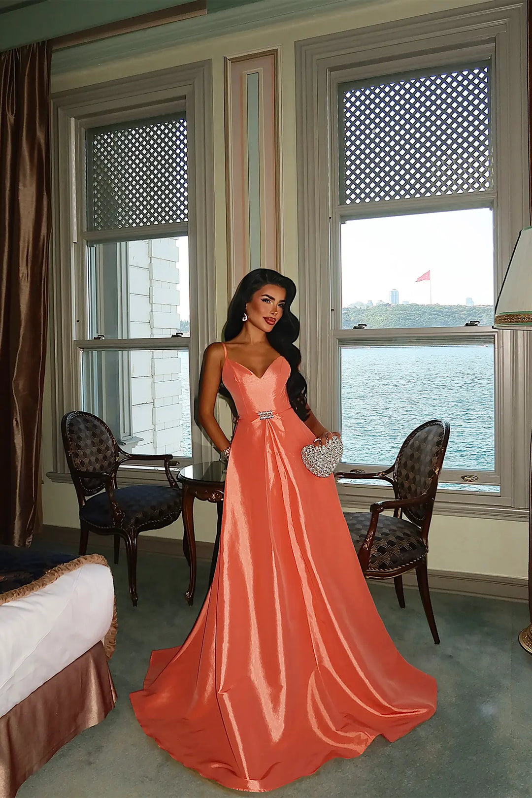 EYY Women Salmon Strappy Dress - Owings Mills