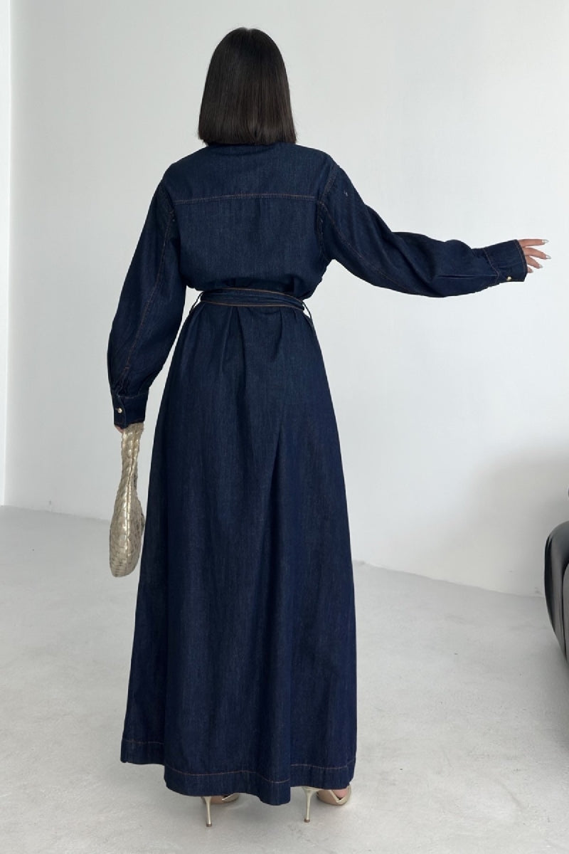 XLJ Buttoned Classic Long Denim Dress - Frankenthal
