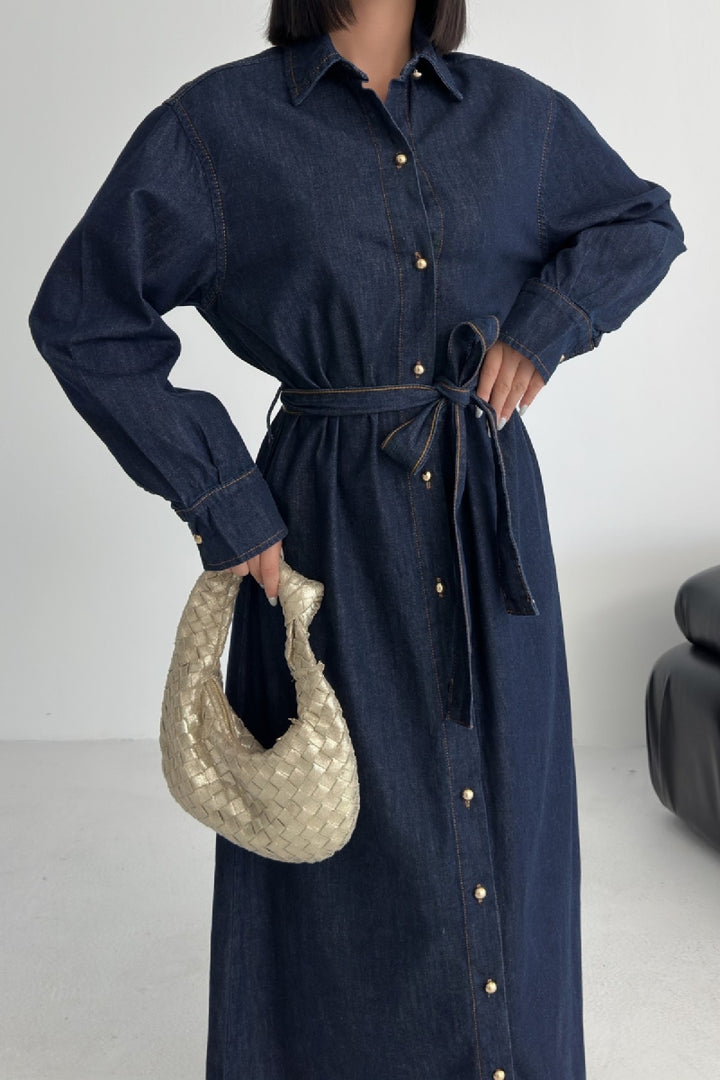 XLJ Buttoned Classic Long Denim Dress - Frankenthal