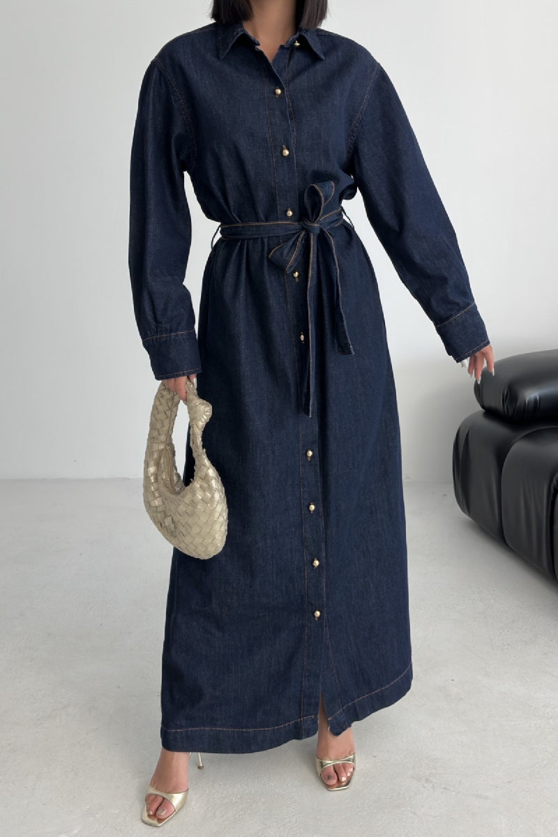 XLJ Buttoned Classic Long Denim Dress - Frankenthal
