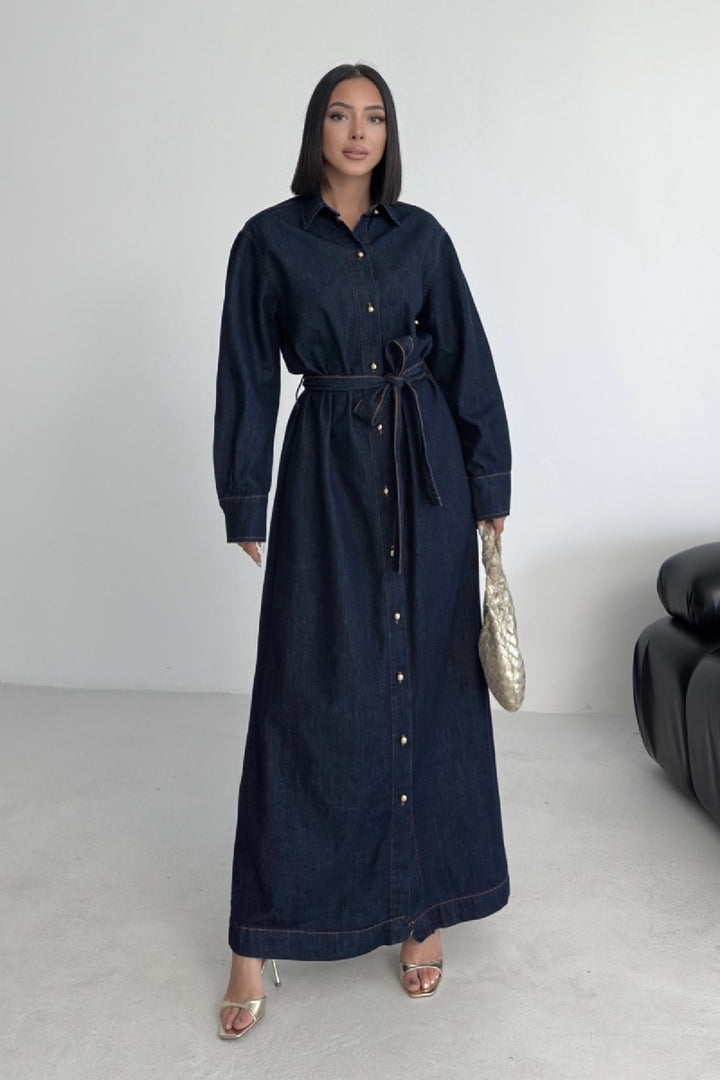 XLJ Buttoned Classic Long Denim Dress - Frankenthal