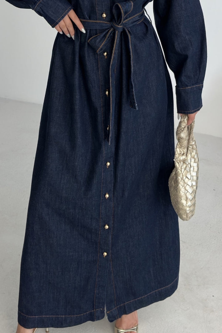 XLJ Buttoned Classic Long Denim Dress - Frankenthal
