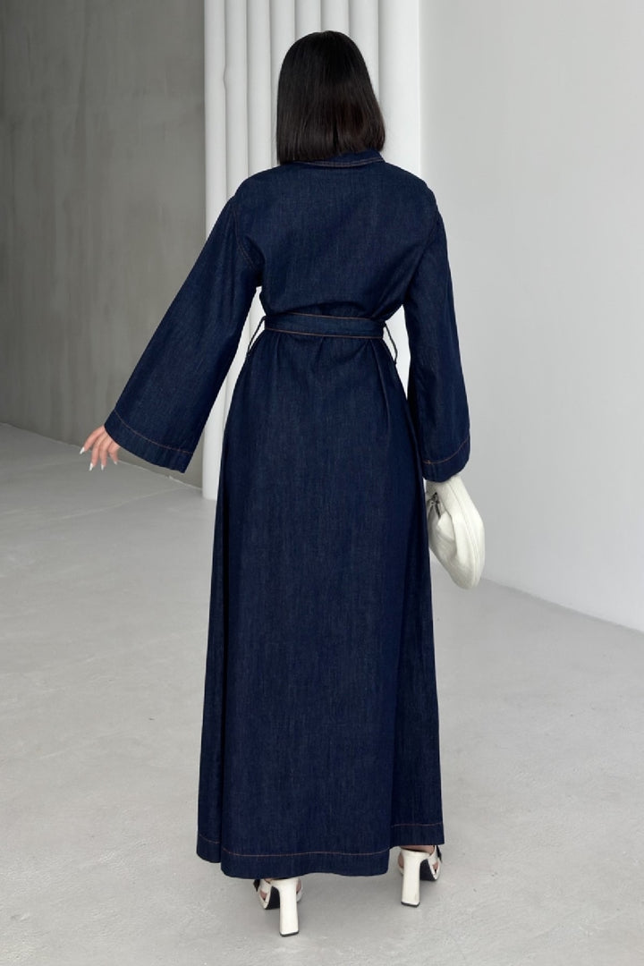 XLJ Belted Long Denim Dress - Scarborough
