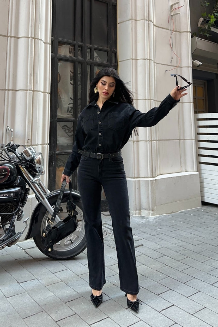 XLJ Classic Denim Jumpsuit with Elasticated Waist - New Brunswick