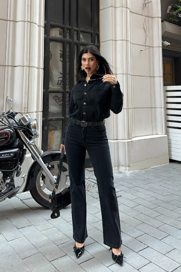 XLJ Classic Denim Jumpsuit with Elasticated Waist - New Brunswick