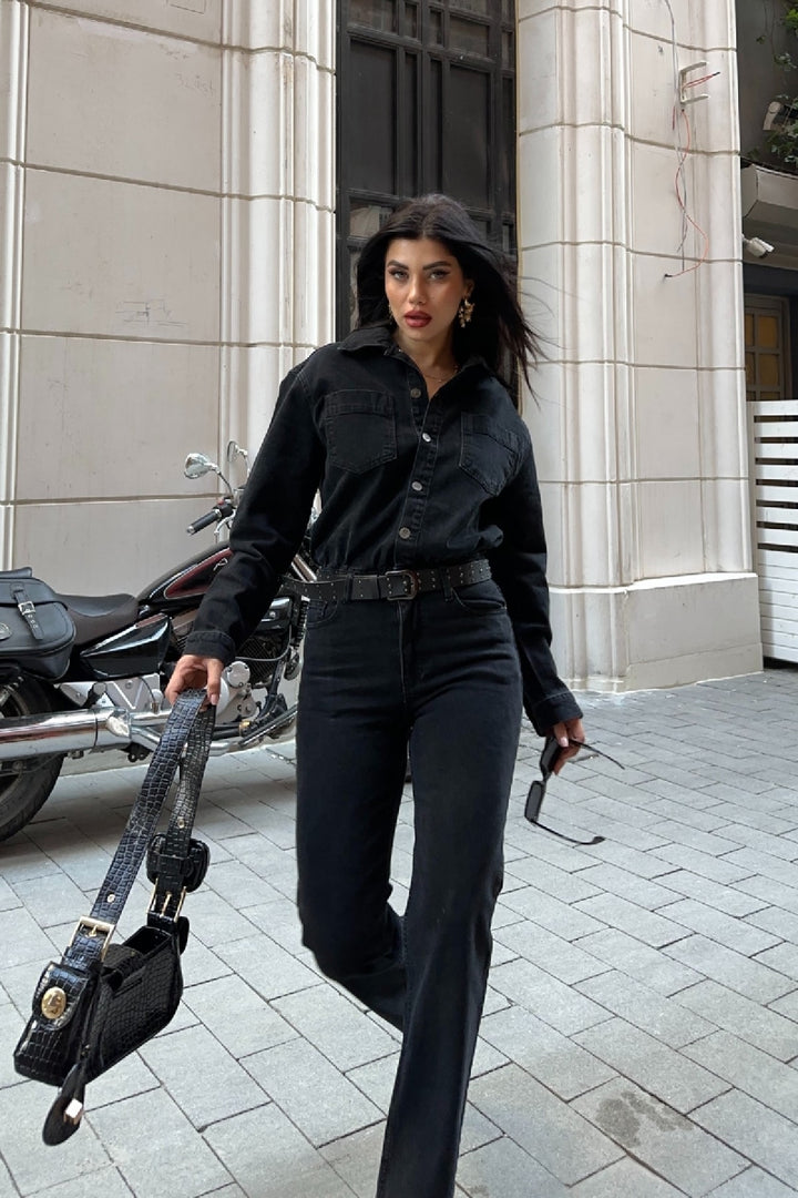 XLJ Classic Denim Jumpsuit with Elasticated Waist - New Brunswick