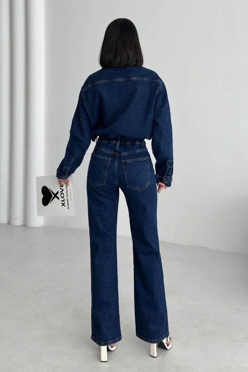 XLJ Classic Denim Jumpsuit with Elasticated Waist - Torres Novas