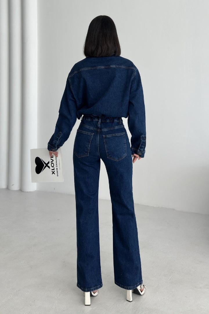 XLJ Classic Denim Jumpsuit with Elasticated Waist - Torres Novas