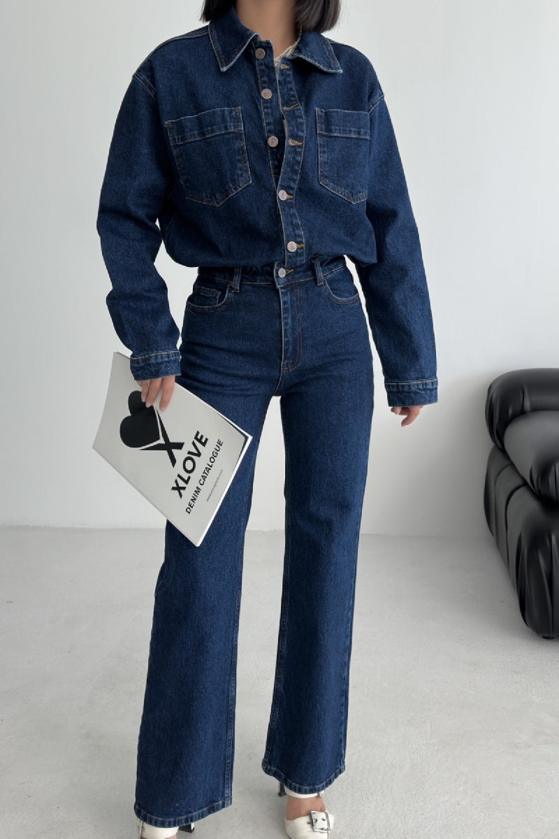 XLJ Classic Denim Jumpsuit with Elasticated Waist - Torres Novas
