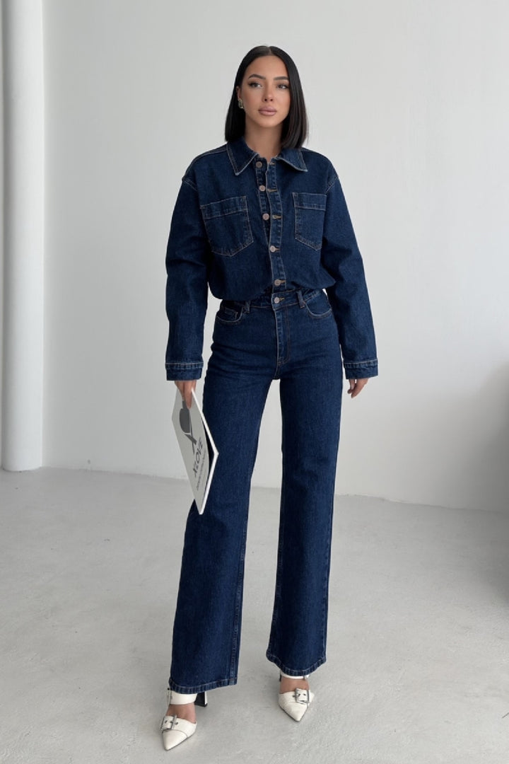 XLJ Classic Denim Jumpsuit with Elasticated Waist - Torres Novas