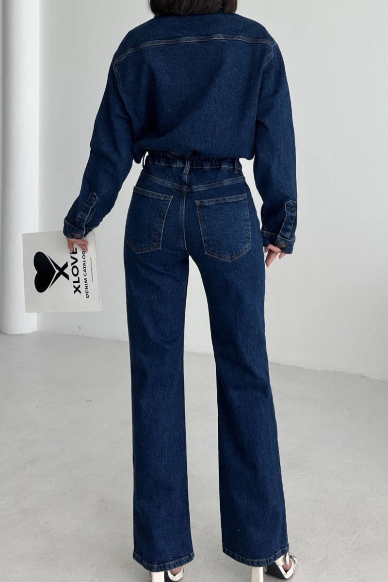 XLJ Classic Denim Jumpsuit with Elasticated Waist - Torres Novas