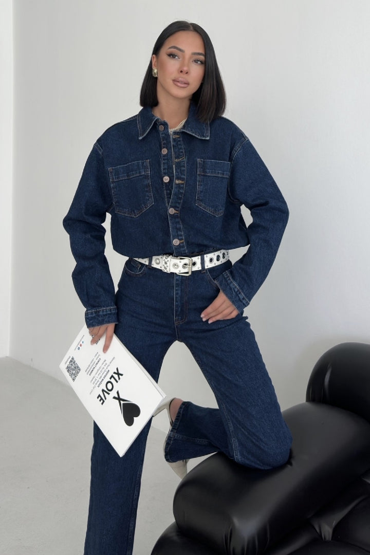 XLJ Classic Denim Jumpsuit with Elasticated Waist - Torres Novas