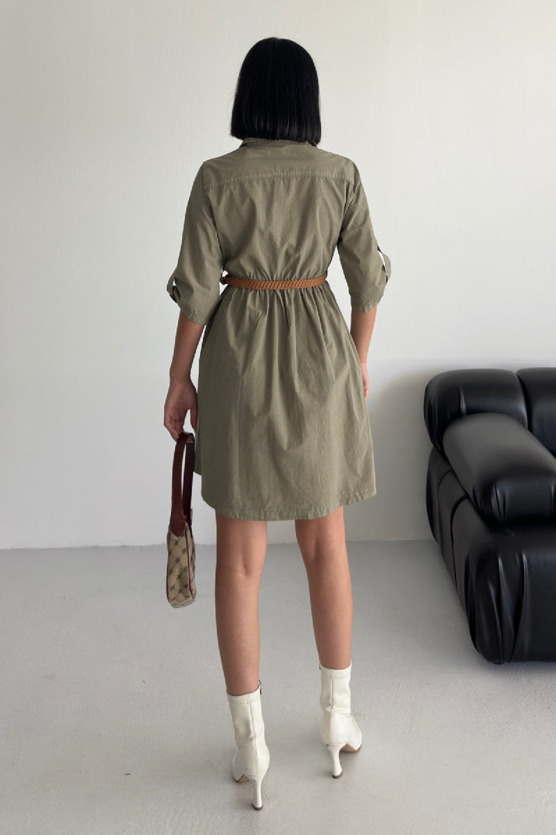 XLJ Short Denim Dress with Ruffle Detail - Fall River