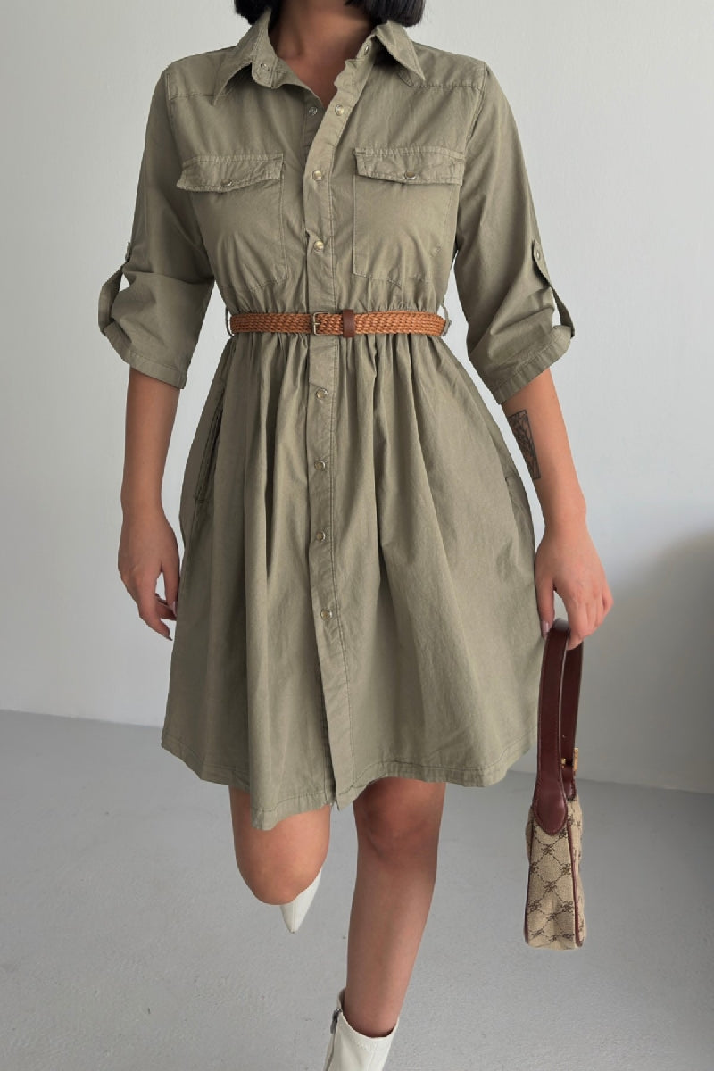 XLJ Short Denim Dress with Ruffle Detail - Fall River
