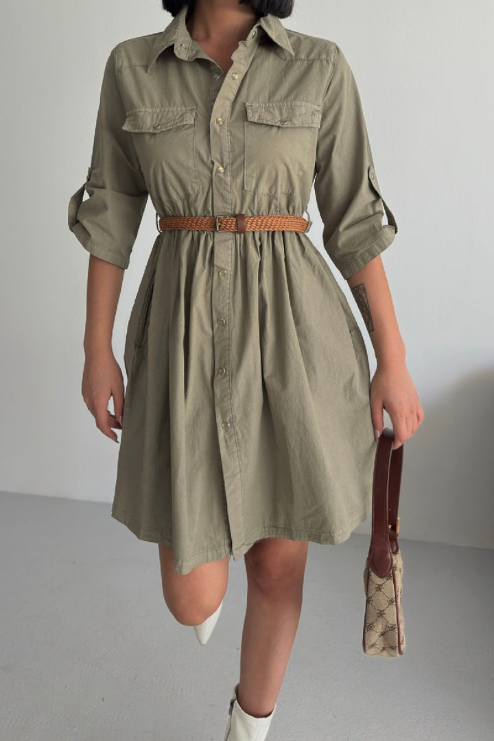 XLJ Short Denim Dress with Ruffle Detail - Fall River