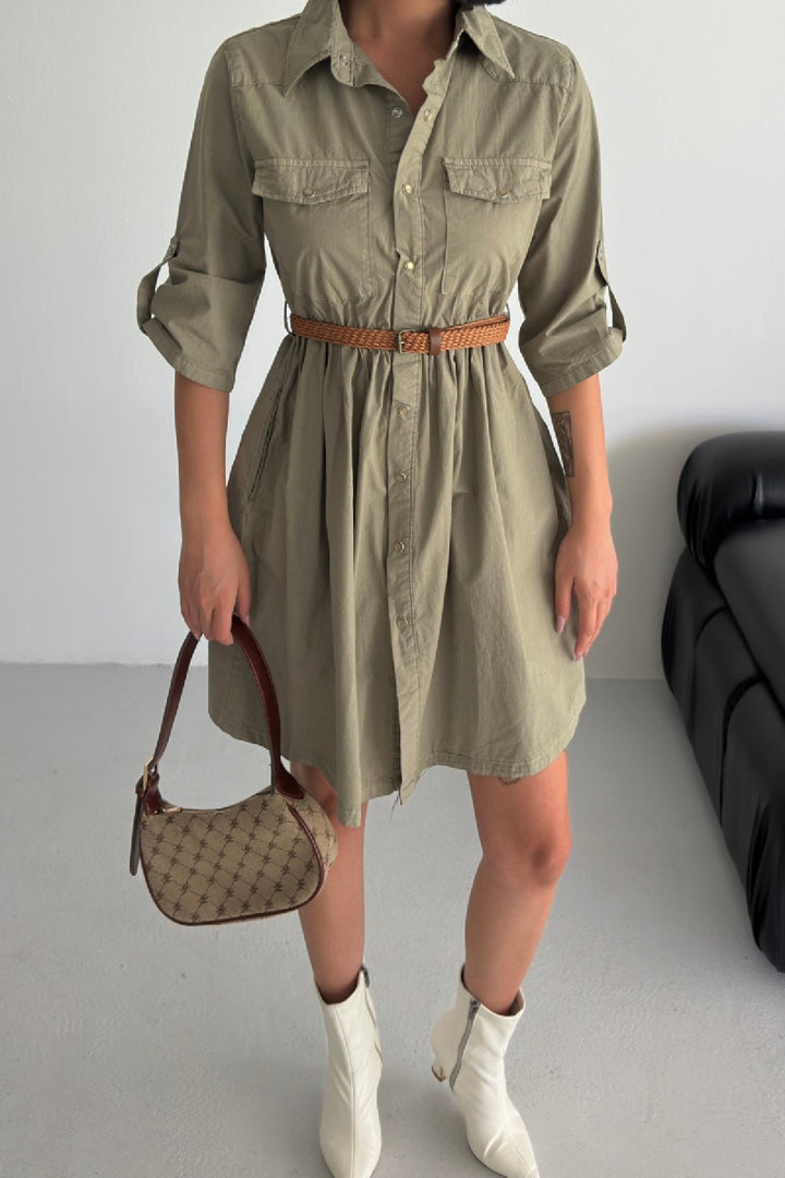 XLJ Short Denim Dress with Ruffle Detail - Fall River