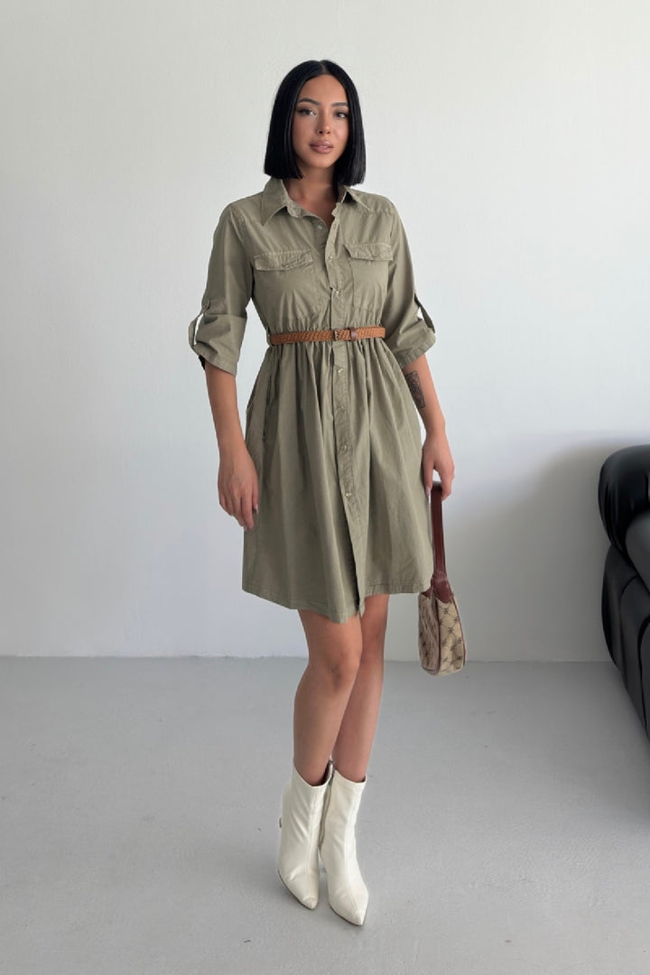 XLJ Short Denim Dress with Ruffle Detail - Fall River