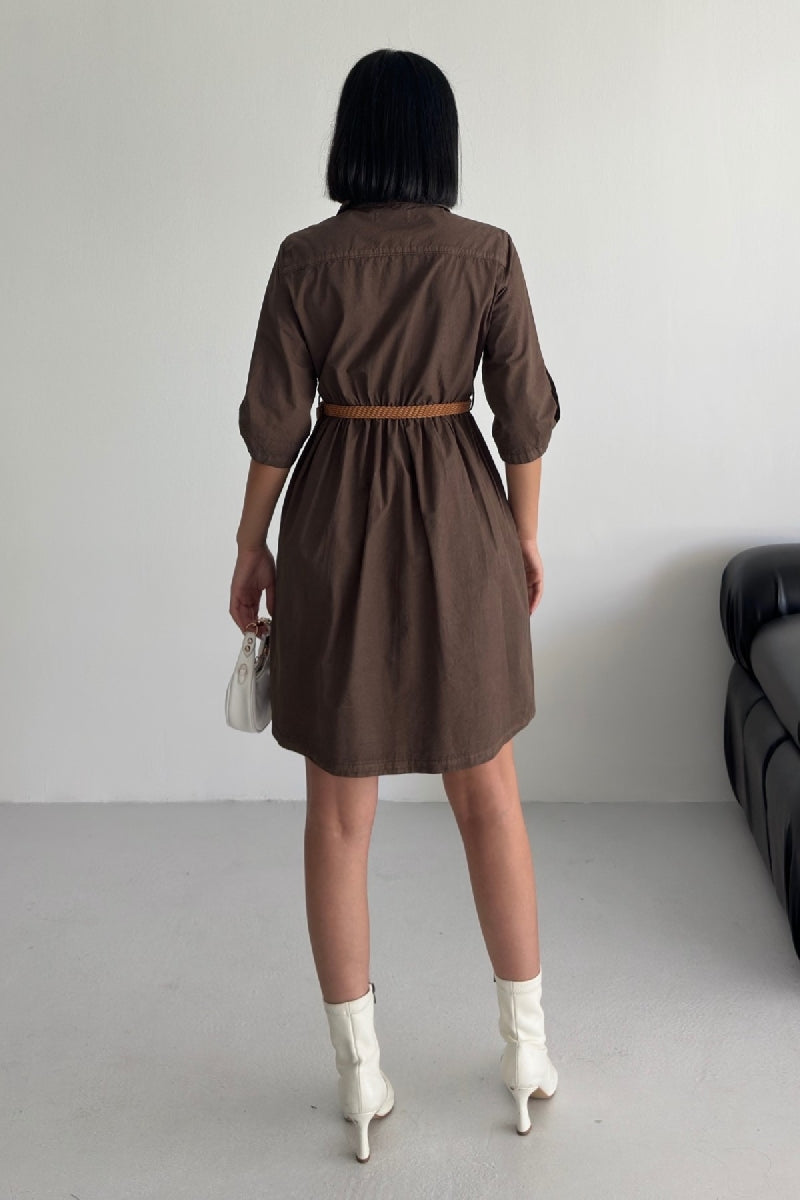 XLJ Short Denim Dress with Ruffle Detail - San Pedro Mixtepec