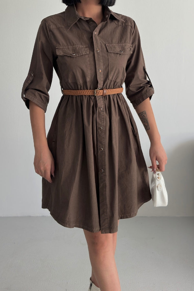 XLJ Short Denim Dress with Ruffle Detail - San Pedro Mixtepec