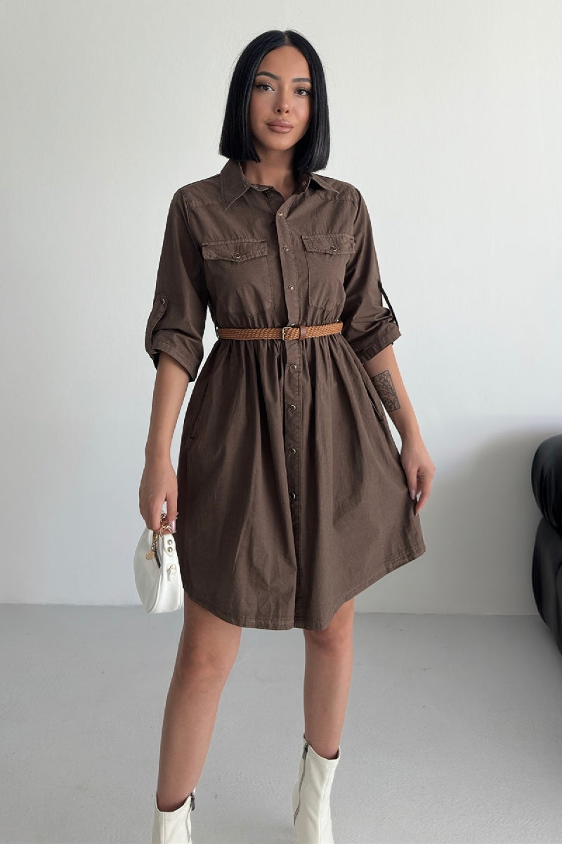 XLJ Short Denim Dress with Ruffle Detail - San Pedro Mixtepec