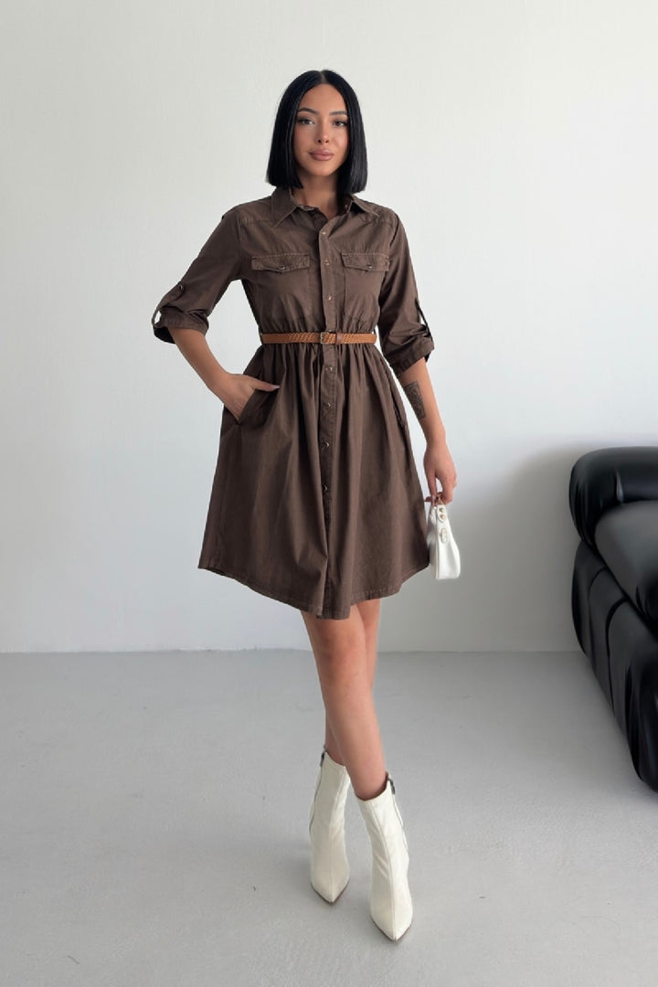 XLJ Short Denim Dress with Ruffle Detail - San Pedro Mixtepec